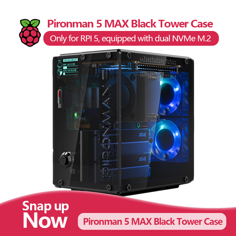Pironman 5 MAX, boîtier Black  - Argon One V3 M.2 Nvme Case avis et prix